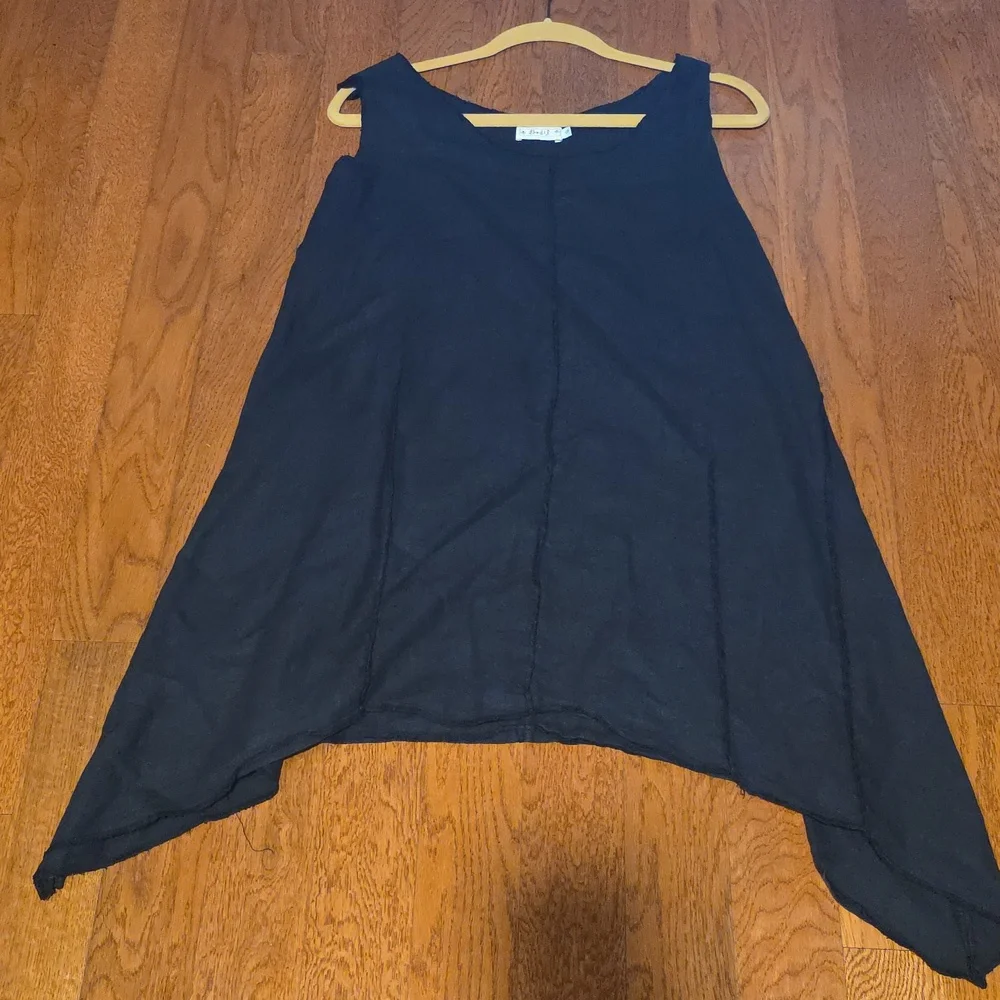 Bodil Womens Size Small Linen Sleeveless Tunic Top Asymmetric Hem - Picture 2 of 4